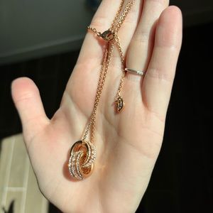 Swarowski Further necklace in plated rose gold.